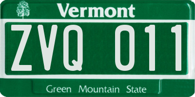 VT license plate ZVQ011