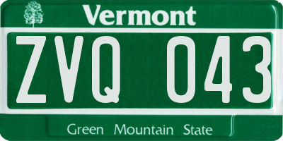 VT license plate ZVQ043