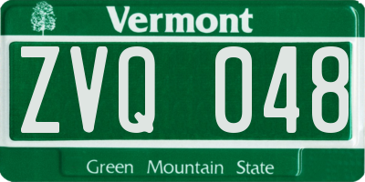 VT license plate ZVQ048