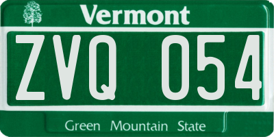 VT license plate ZVQ054
