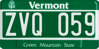 VT license plate ZVQ059