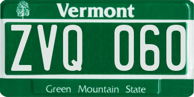 VT license plate ZVQ060