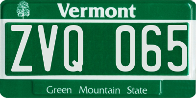 VT license plate ZVQ065