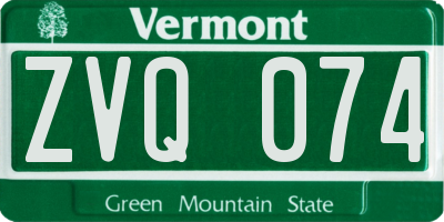 VT license plate ZVQ074