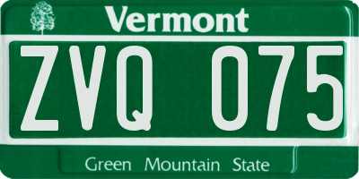 VT license plate ZVQ075