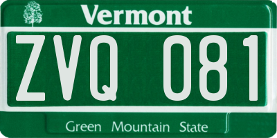 VT license plate ZVQ081
