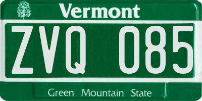 VT license plate ZVQ085