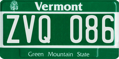 VT license plate ZVQ086