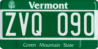 VT license plate ZVQ090