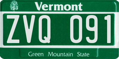 VT license plate ZVQ091