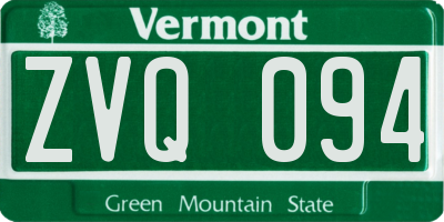 VT license plate ZVQ094