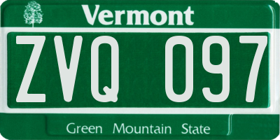 VT license plate ZVQ097