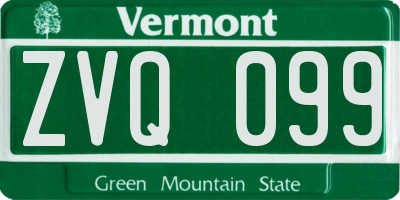 VT license plate ZVQ099