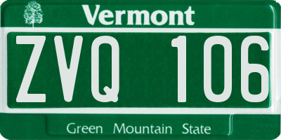 VT license plate ZVQ106