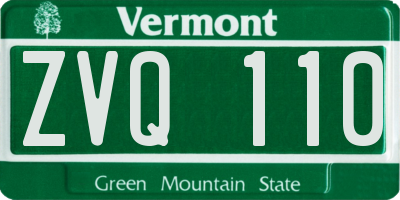 VT license plate ZVQ110