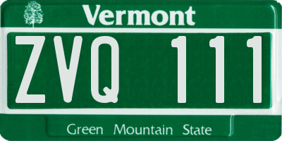 VT license plate ZVQ111