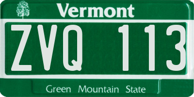 VT license plate ZVQ113