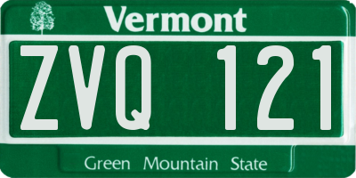 VT license plate ZVQ121