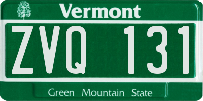 VT license plate ZVQ131