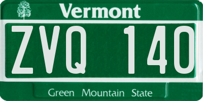 VT license plate ZVQ140