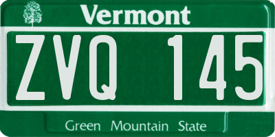 VT license plate ZVQ145