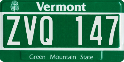 VT license plate ZVQ147