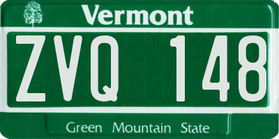 VT license plate ZVQ148