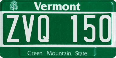 VT license plate ZVQ150