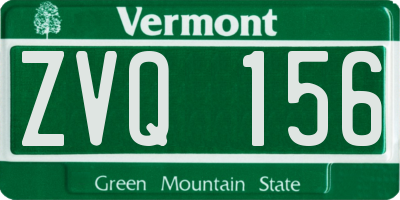 VT license plate ZVQ156