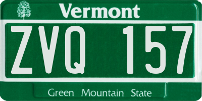 VT license plate ZVQ157
