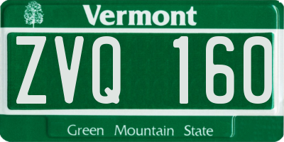VT license plate ZVQ160