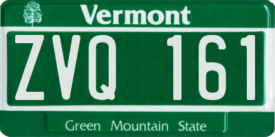 VT license plate ZVQ161