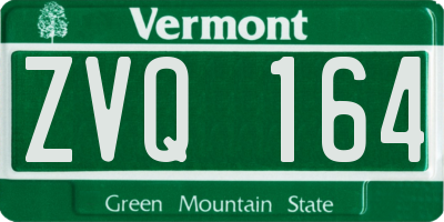 VT license plate ZVQ164
