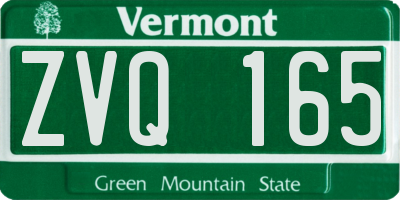 VT license plate ZVQ165