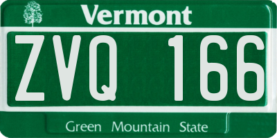 VT license plate ZVQ166