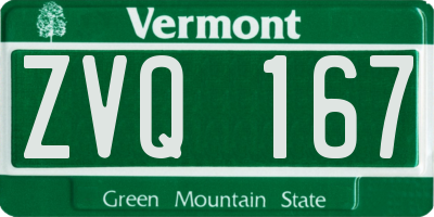 VT license plate ZVQ167