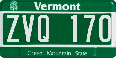 VT license plate ZVQ170