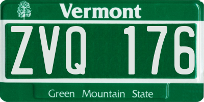 VT license plate ZVQ176