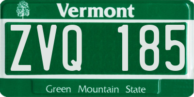 VT license plate ZVQ185