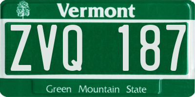 VT license plate ZVQ187