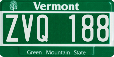 VT license plate ZVQ188