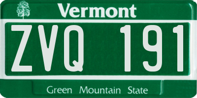 VT license plate ZVQ191