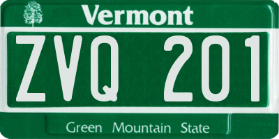 VT license plate ZVQ201