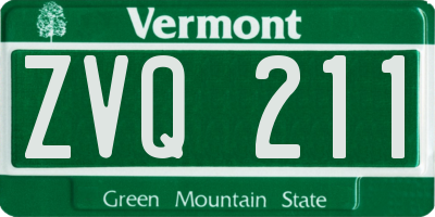 VT license plate ZVQ211