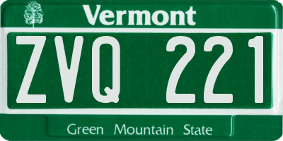 VT license plate ZVQ221
