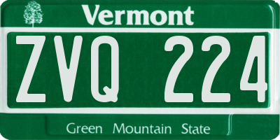 VT license plate ZVQ224