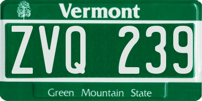 VT license plate ZVQ239