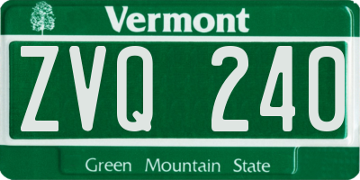 VT license plate ZVQ240