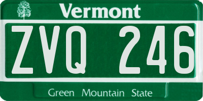 VT license plate ZVQ246