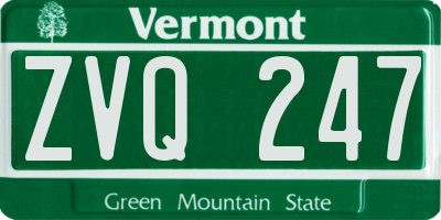 VT license plate ZVQ247